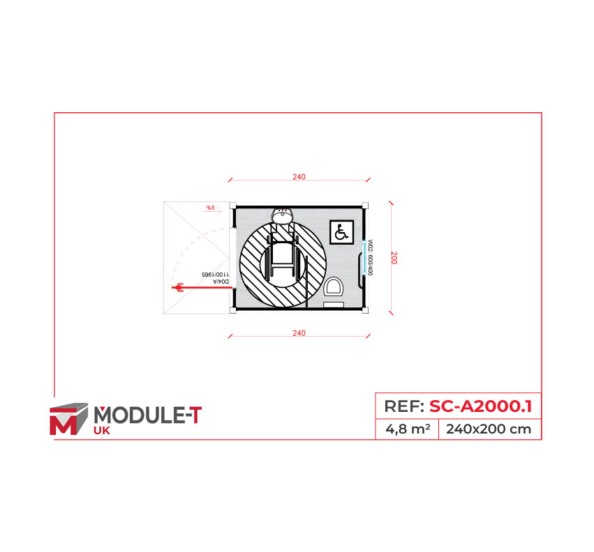 Module T UK | SC-A2000.1 sanitary WC cabin