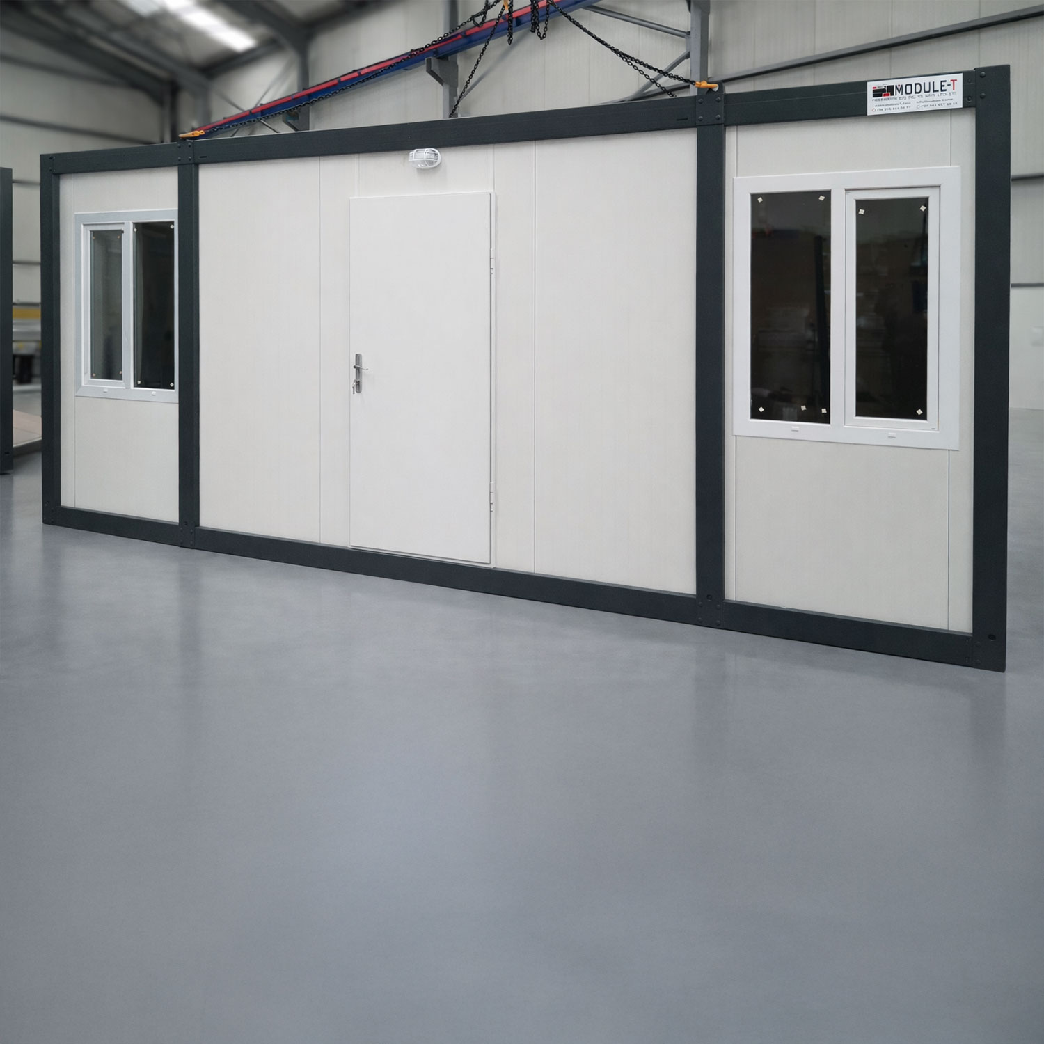 Module T UK | OC-A6000.3 – Site Office Container with Two Offices and Central Kitchenette (14.4 m²)