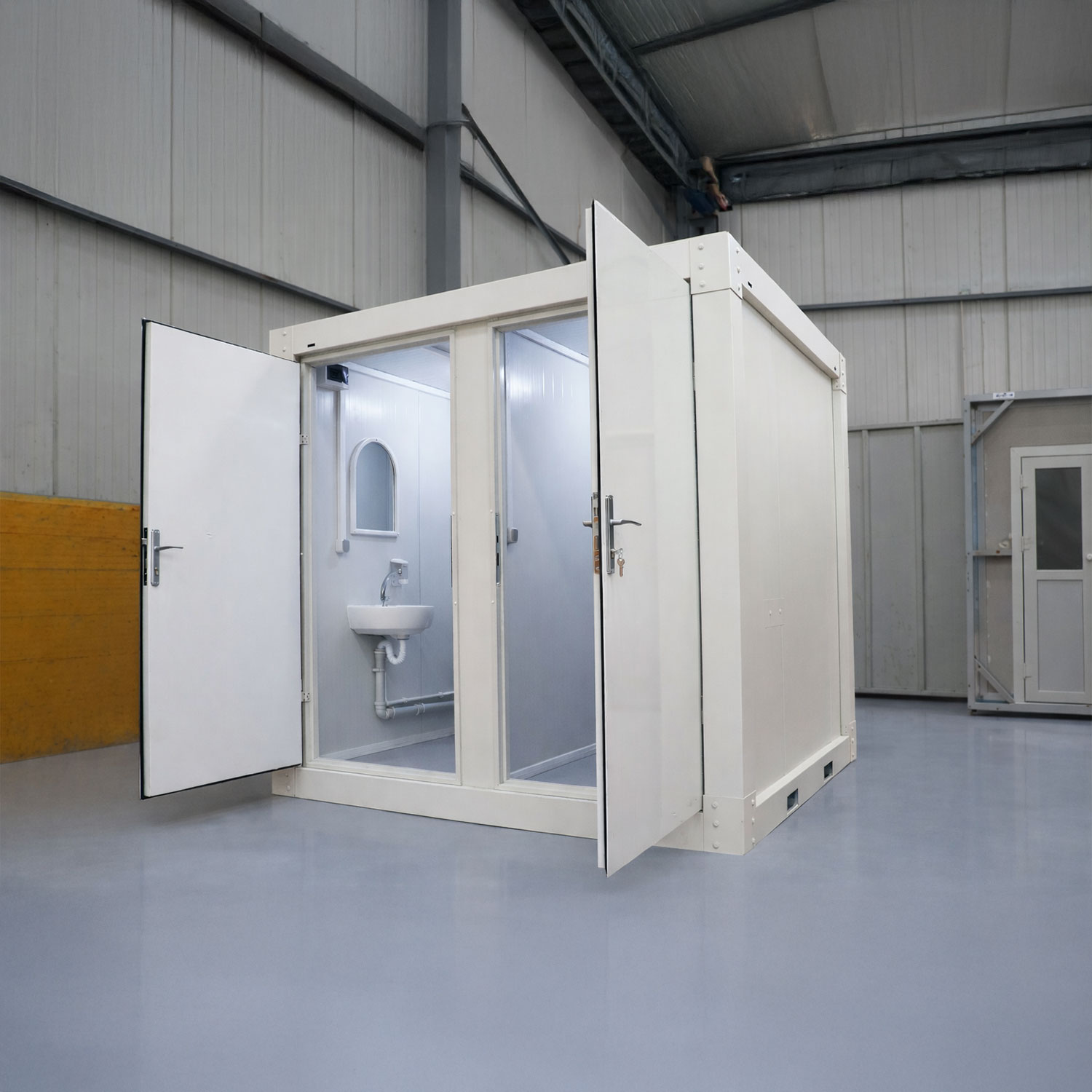 Module T UK | SN-20 – Construction Site Sanitary Cabin with 2 Toilets and Washbasins
