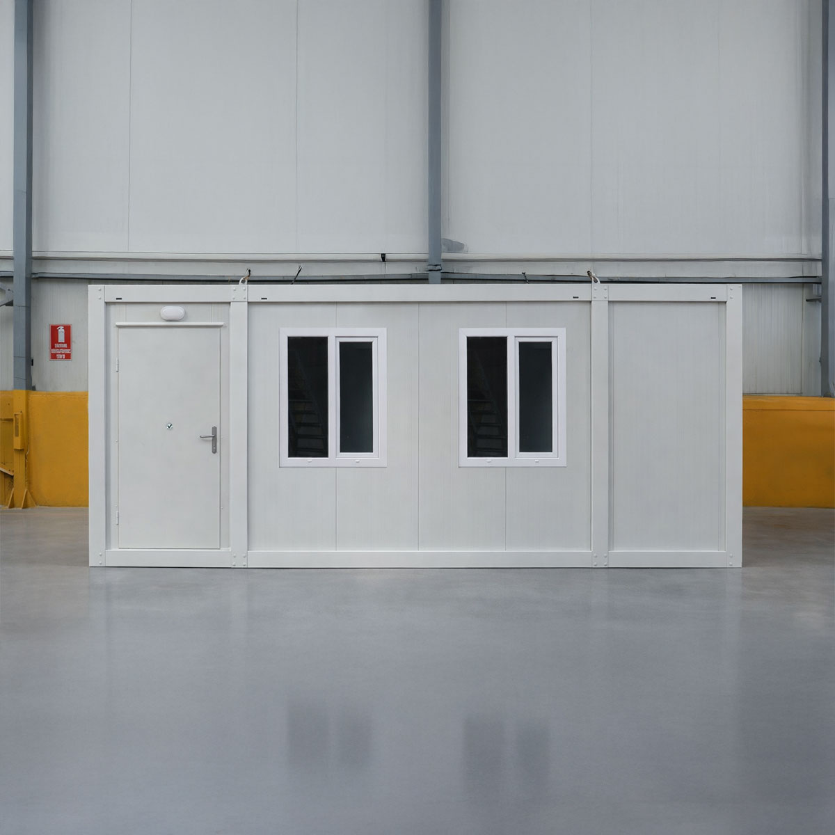 Module T UK | OC-A6000.4 – Site Office Container with Open Workspace, Lounge Area and Sanitary (14.4 m²)