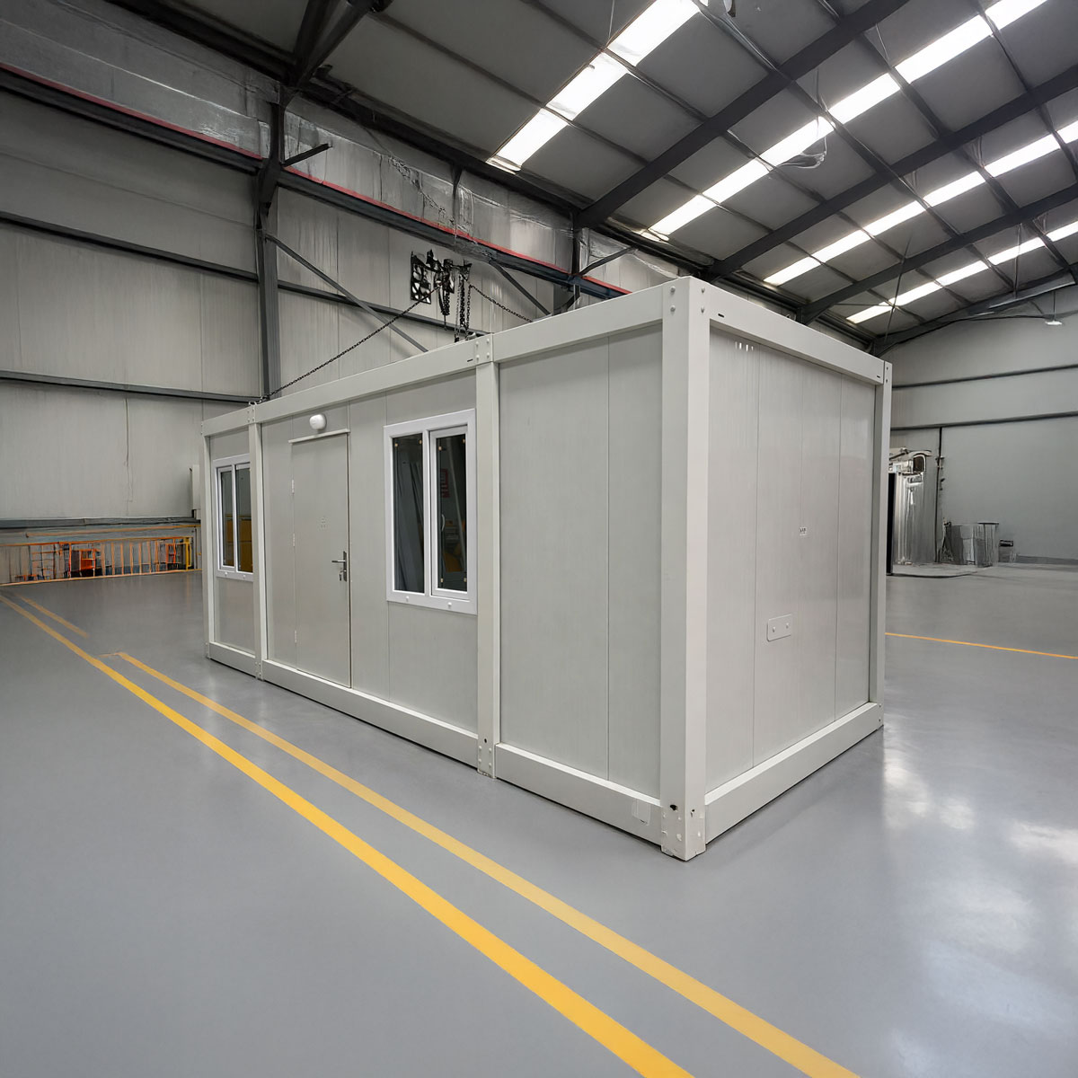 Module T UK | OC-A6000.4 – Site Office Container with Open Workspace, Lounge Area and Sanitary (14.4 m²)
