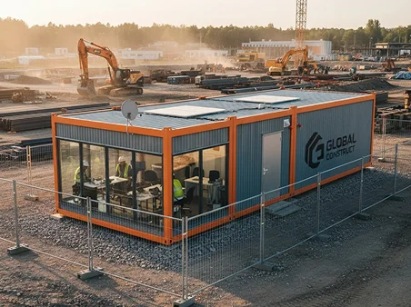 Module T UK | OC-A6000.1 – Site Office Container with Two Large Facing Workstations (14.4 m²)