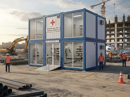 Module T UK | OC-A6000.1 – Site Office Container with Two Large Facing Workstations (14.4 m²)