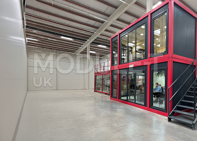 Finished modular flat pack container exterior