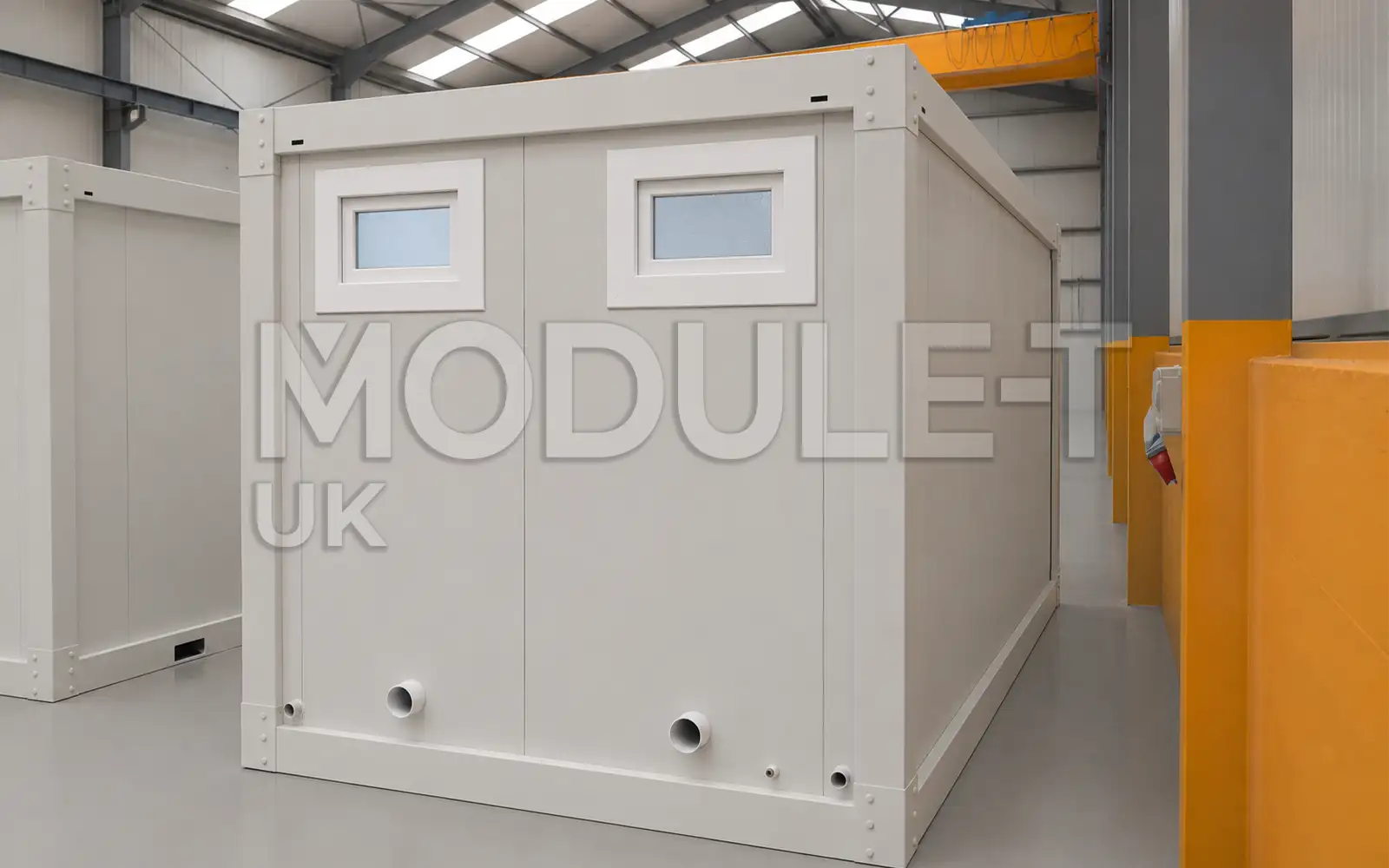 Modular changing room exterior rear — Module-T UK