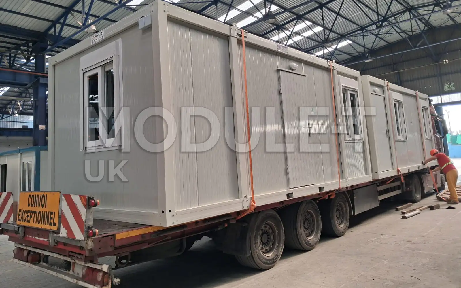 Office cabin on a delivery truck for a temporary office setup