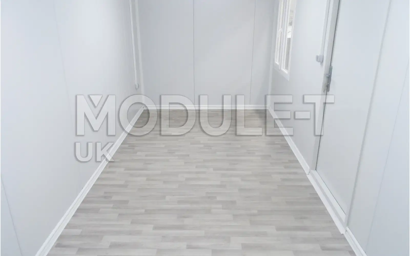 Empty office container interior — Module-T UK