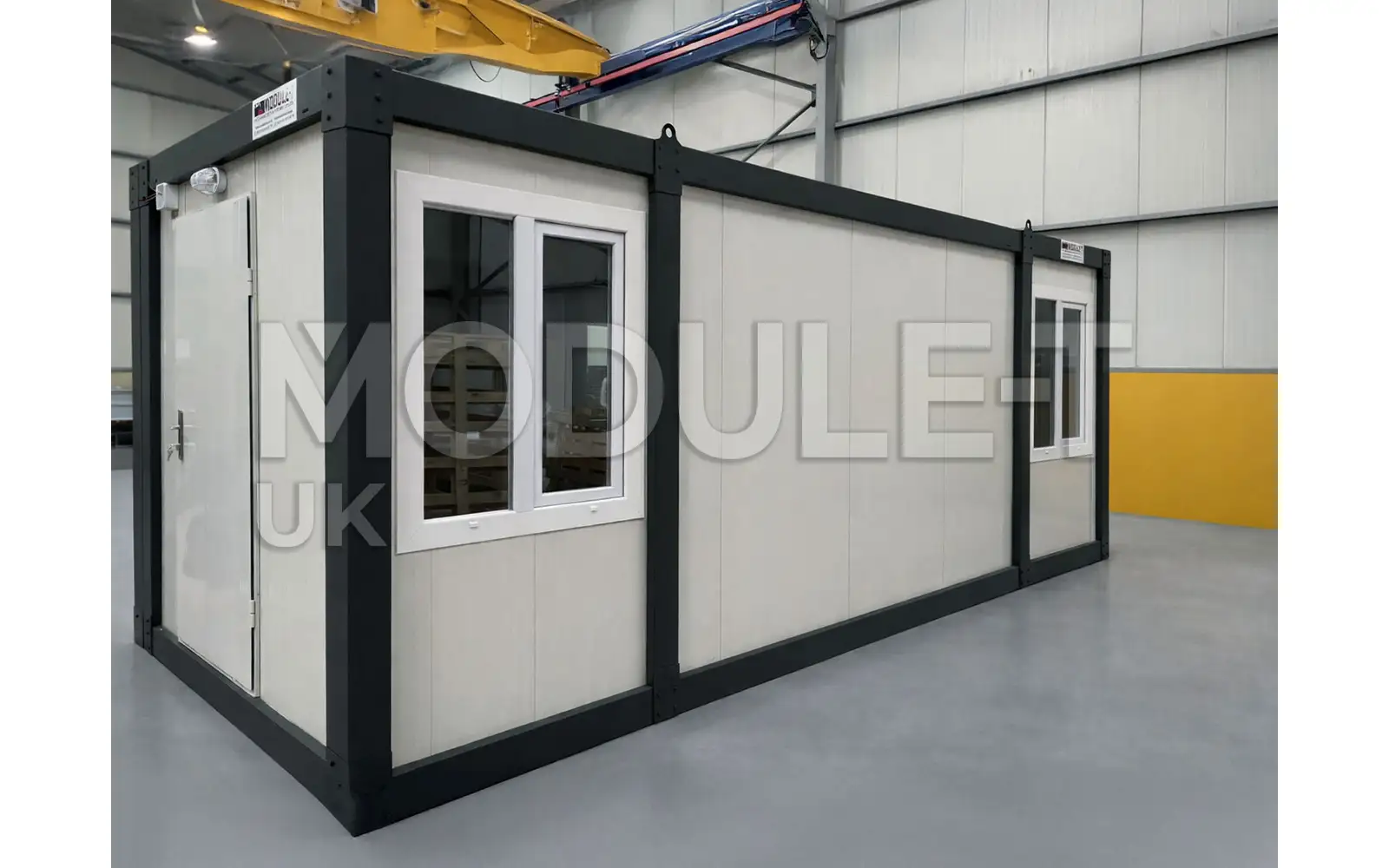 Portable office cabin with black frame — Module-T UK