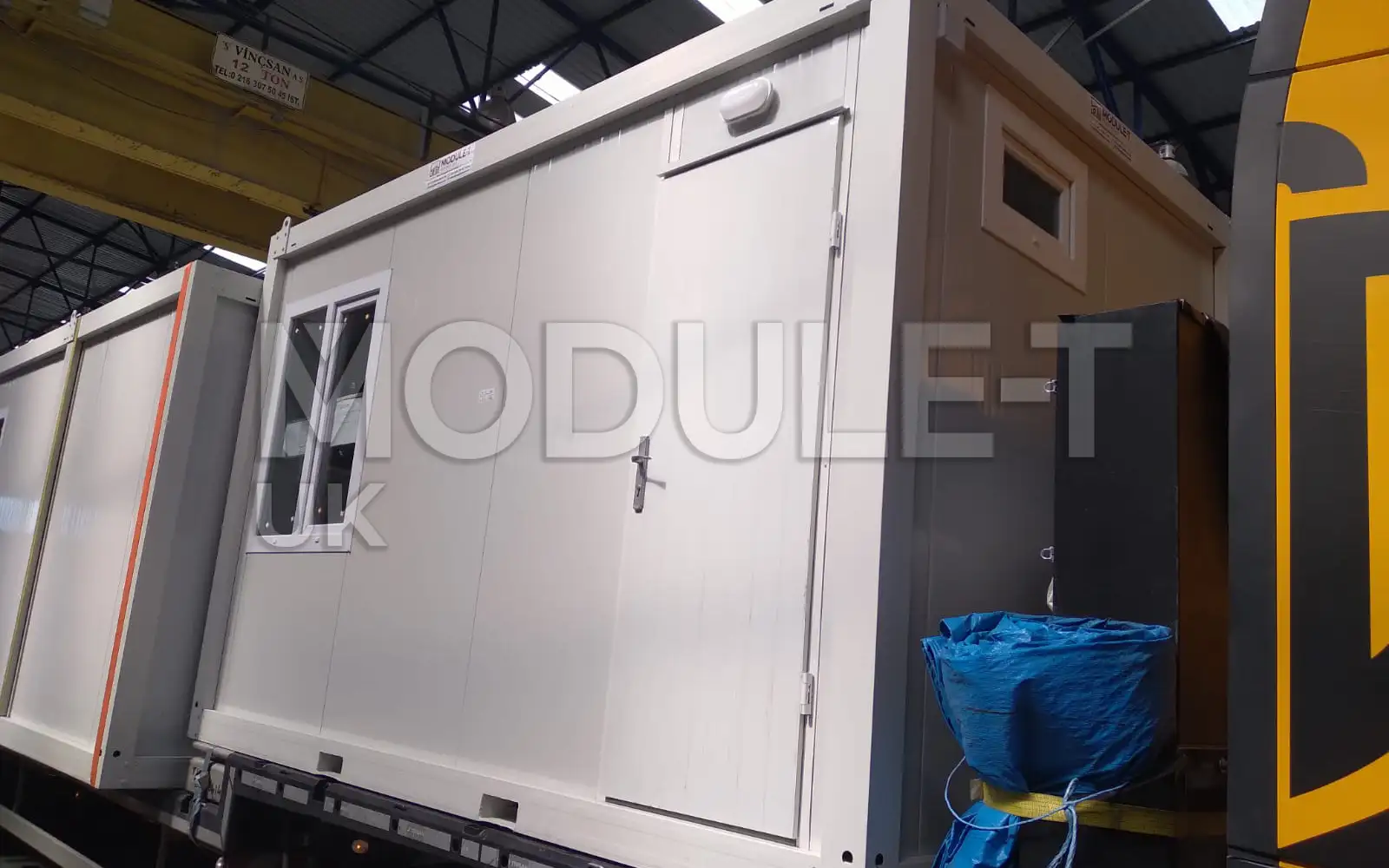 Portable office cabin factory exterior — Module-T UK