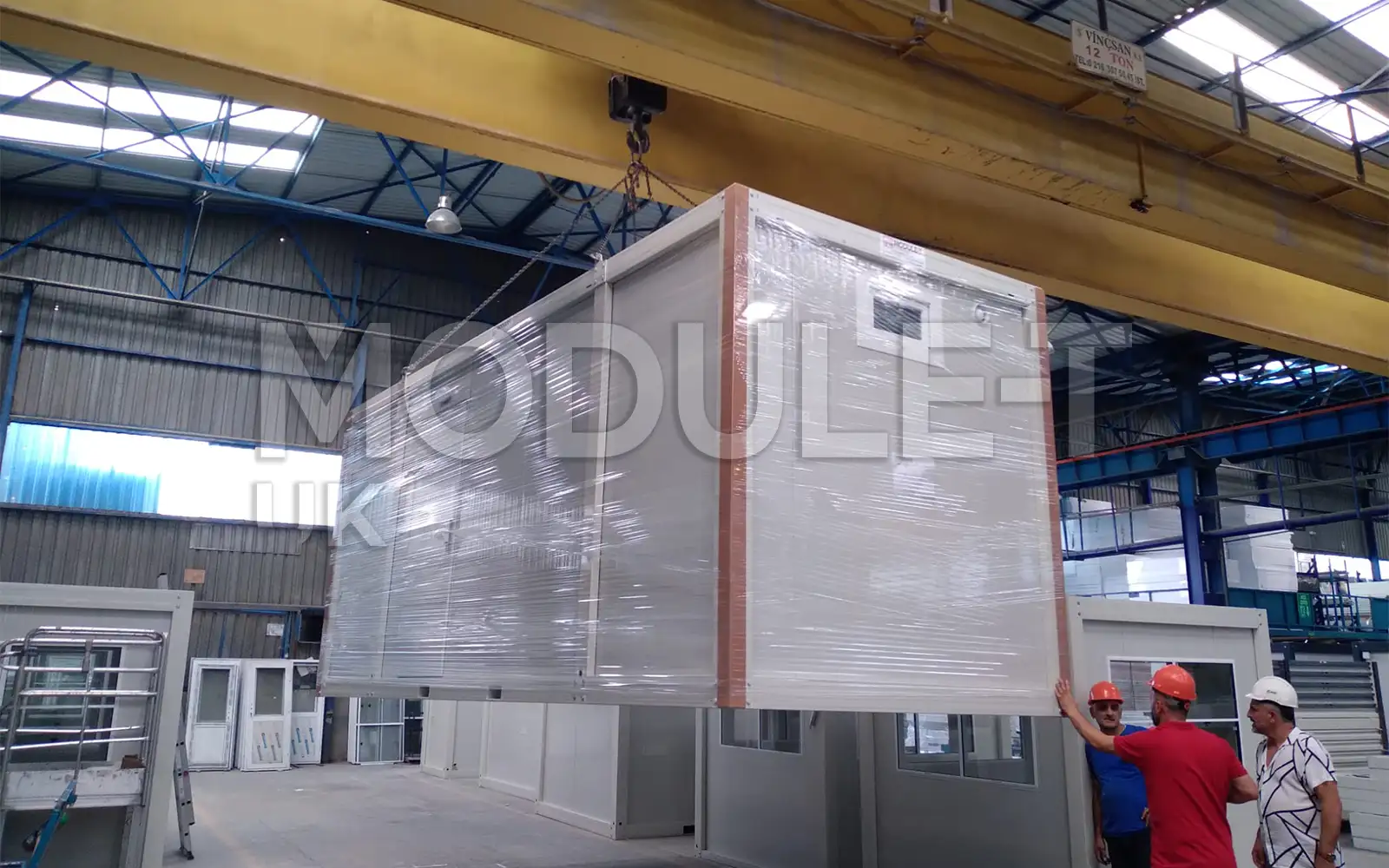 Portable toilet block factory loading — Module-T UK