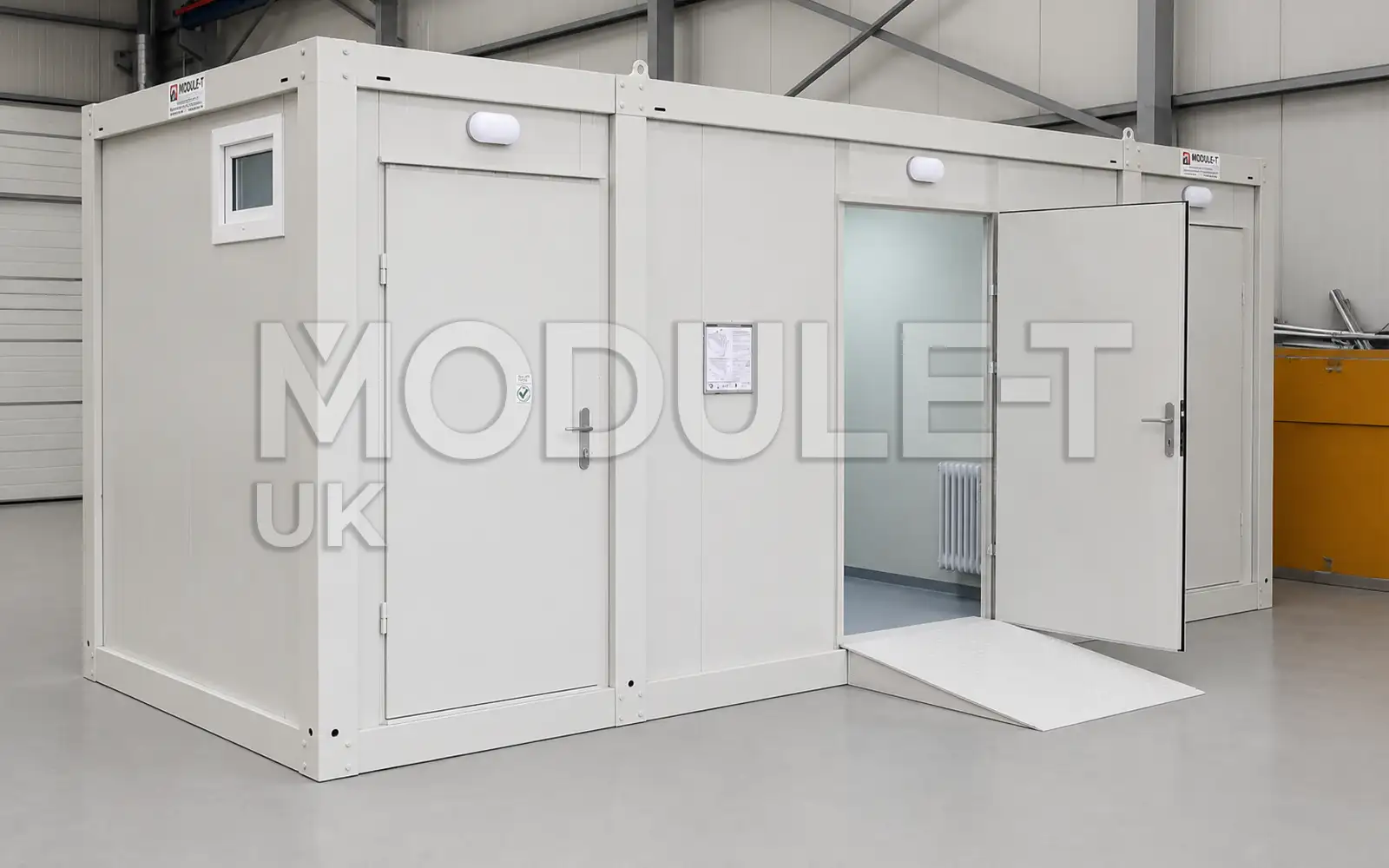 Portable toilet block front exterior — Module-T UK