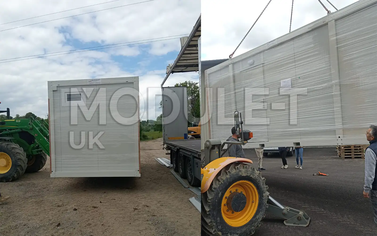 Portable toilet cabin forklift handling — Module-T UK